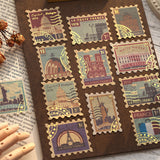 Bronzing Sticker Bag Retro Hand Account Decorative Stickers 40PCS