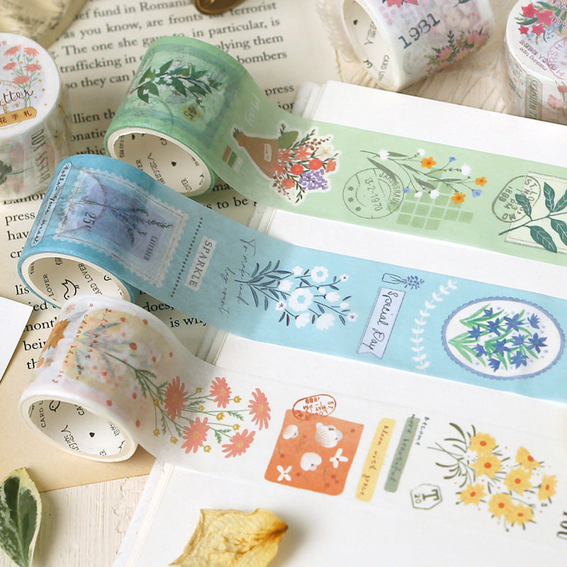 Hand Drawn Botanical Postmark Stamp Hand Account Decorative Sticker