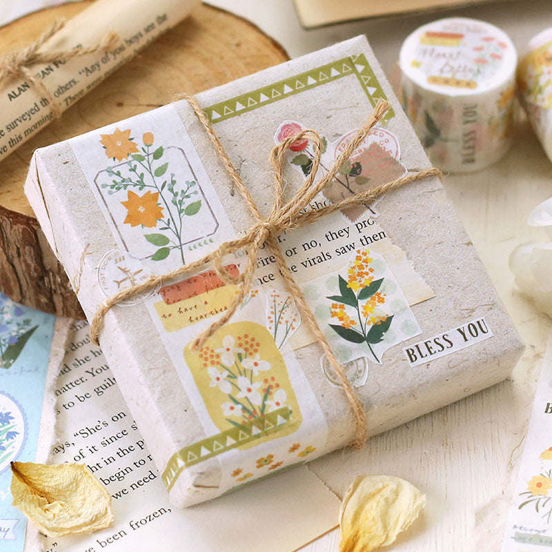 Hand Drawn Botanical Postmark Stamp Hand Account Decorative Sticker