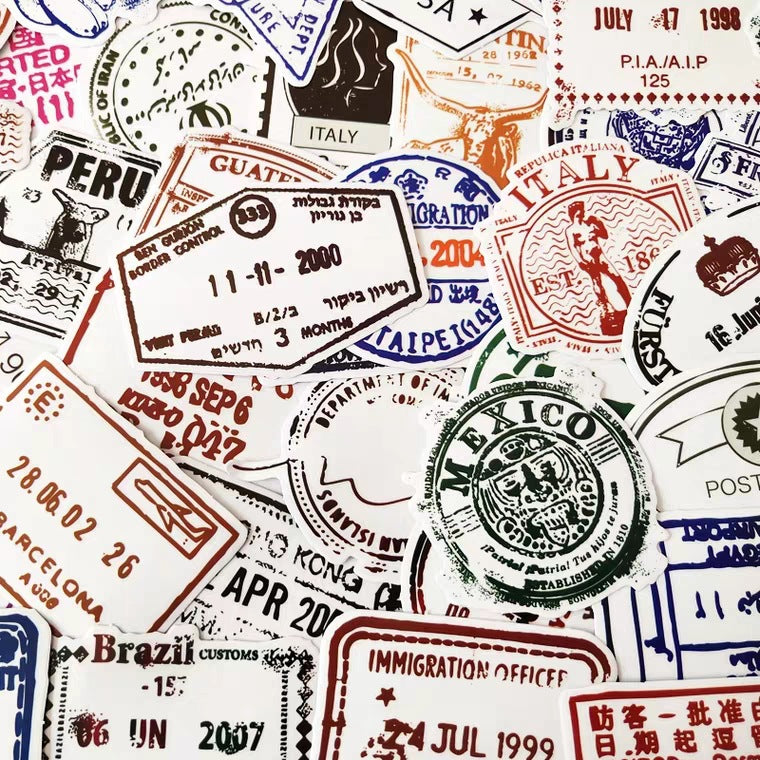 50 transparent stamp doodle stickers