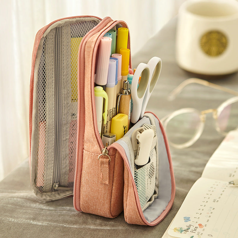 Large-capacity Girl Creative Double-layer Multifunctional Stationery Box