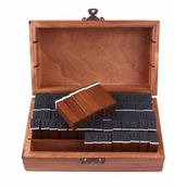 70pcs Vintage DIY Number And Alphabet Letter Wood Rubber Stamps Set With Wooden Box For Teaching And Play