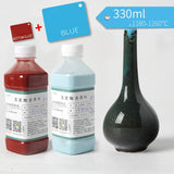 Professional reactive leopard pottery glaze bottle 500ml with liquid porcelain color