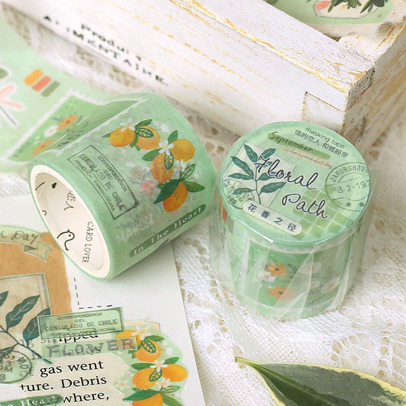 Hand Drawn Botanical Postmark Stamp Hand Account Decorative Sticker