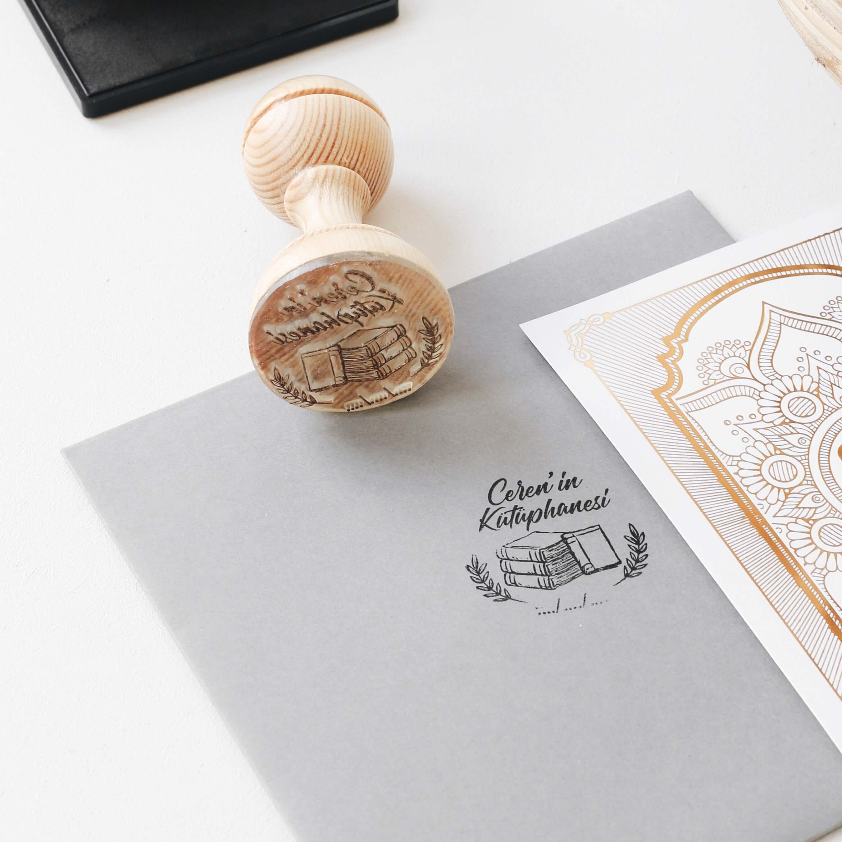 Certified Excellent Read Stamp, a Book Rubber Stamp for your Reading Journal  designed by Modern Maker Stamps