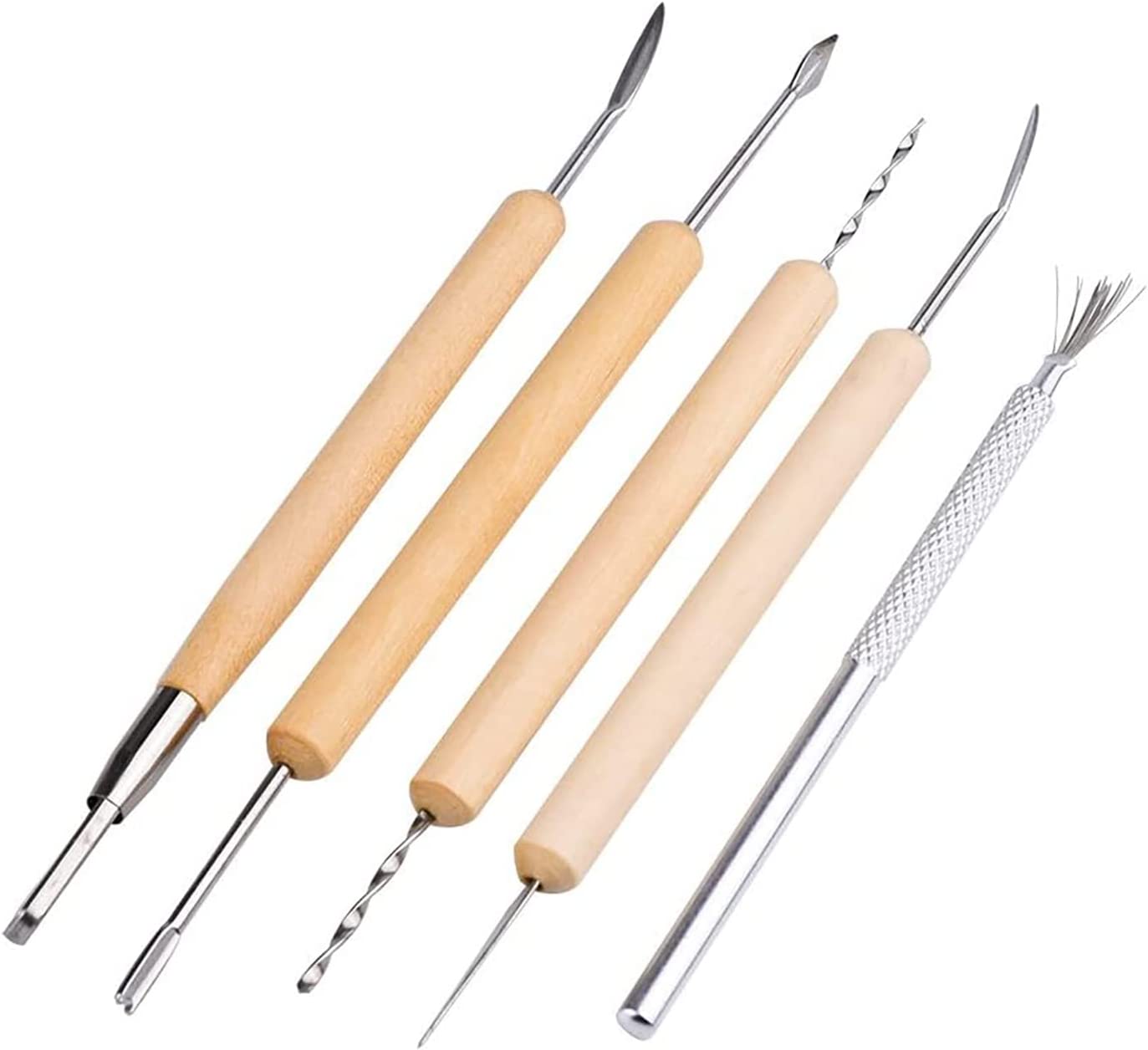 Ratning Tools Stampty™ 10 Pcs Wooden Handle Clay Pottery Sculpting Tools