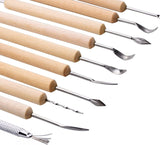 Stampty™  10 Pcs Wooden Handle Clay Pottery Sculpting Tools