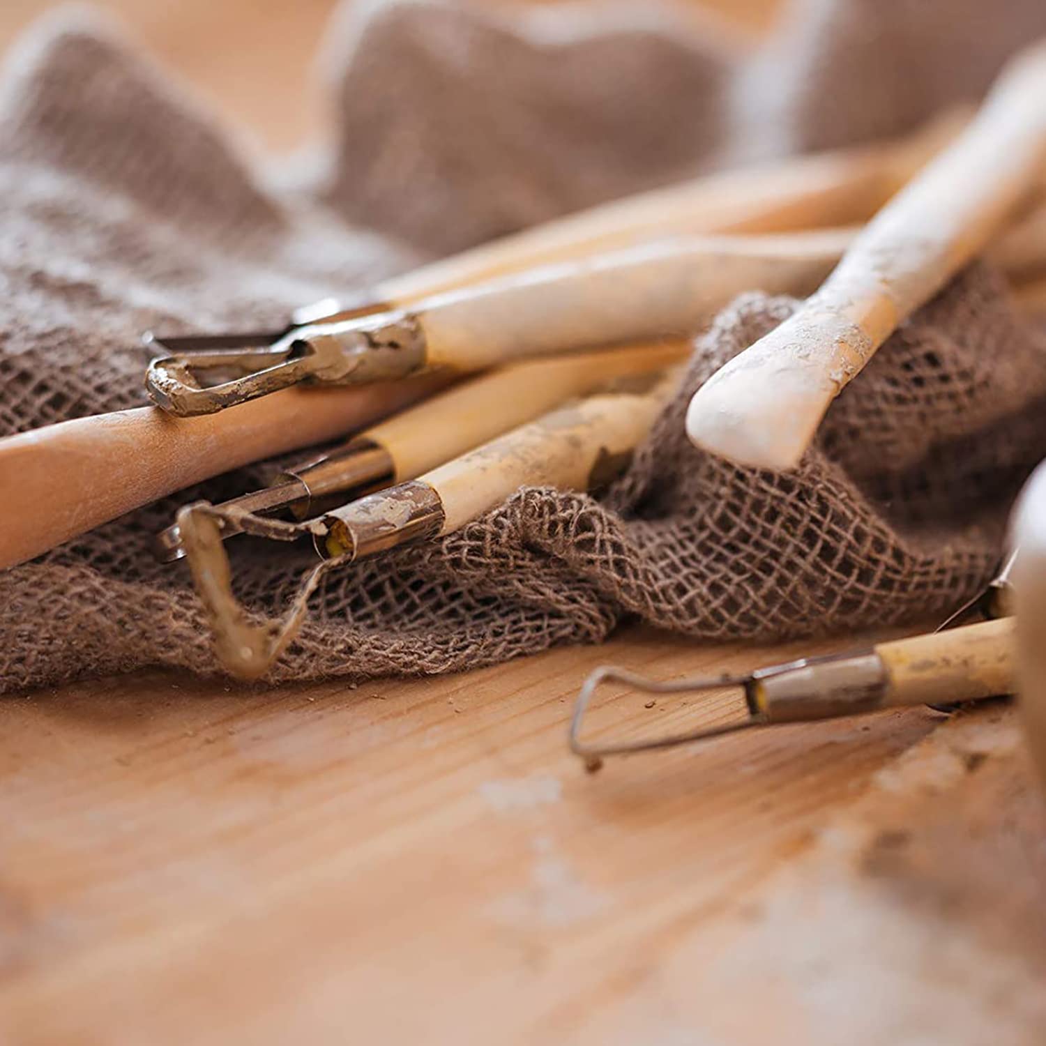 Stampty™ 10 Outils de sculpture en argile avec manche en bois