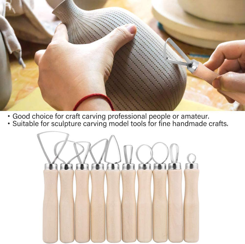 Stampty™ 10 Pcs Wooden Handle Clay Pottery Sculpting Tools