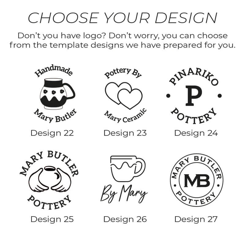 Custom Stamp - Pottery Studio Wreath - Logo Stamp — Modern Maker Stamps